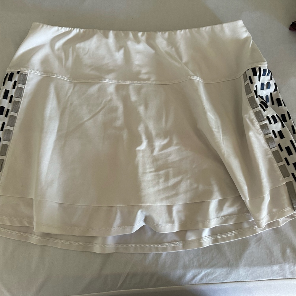Lucky in Love White Skater Mini Skirt with Cut Out Design